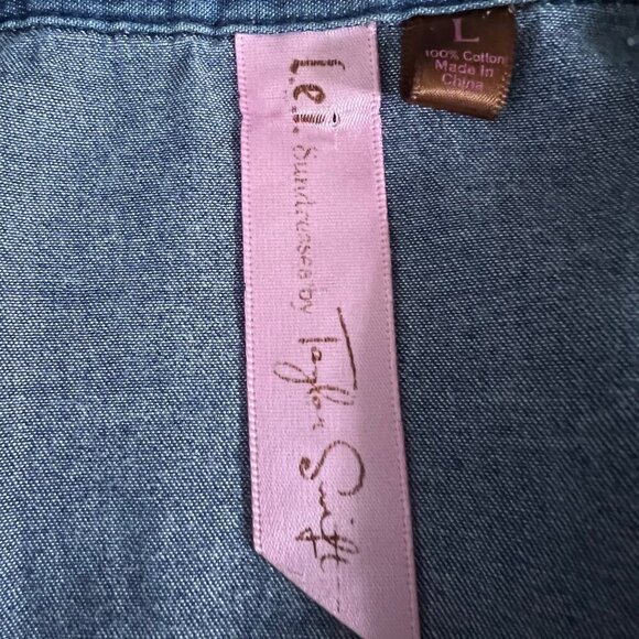 LEI X Taylor Swift Collab Denim Sundress Western Festival Dress Large - Picture 10 of 12